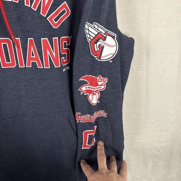 Cleveland Guardians Majestic Pullover Hoodie Blue Size Large NWT - Picture 4 of 6